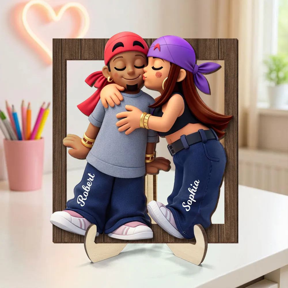 Personalized Couple Figurine with Names - Romantic Gift for Home Decor Plaque MagicInPrints