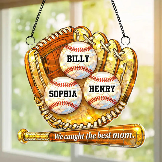 Personalized Baseball Mom Suncatcher Gift - Mother's Day Keepsake Ornament MagicInPrints