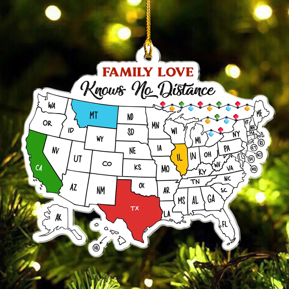 Custom Family Map Ornament for Christmas - Personalized Gift for Loved Ones Ornament MagicInPrints