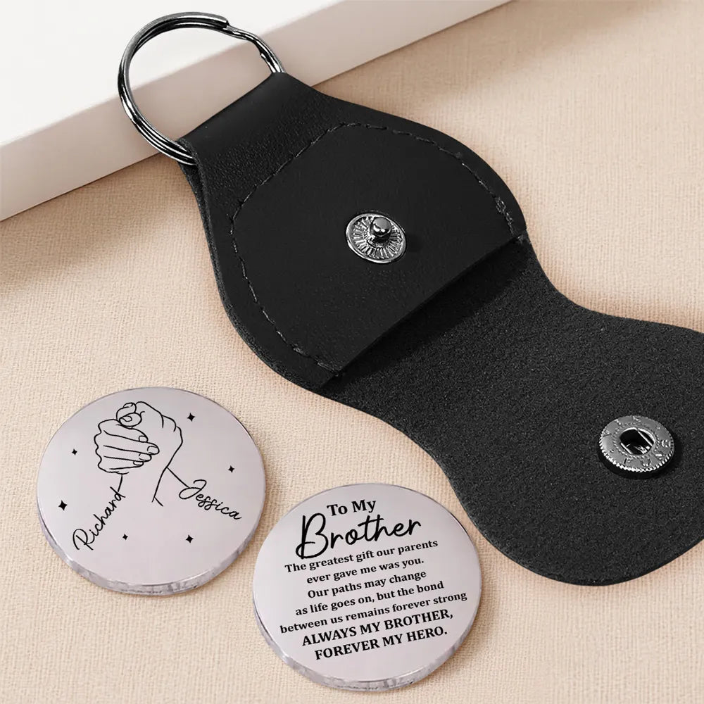 Personalized Keychain for Brother with Engraved Message - Sentimental Gift Keychain MagicInPrints