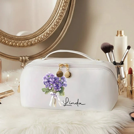 Personalized Makeup Bag for Women with Floral Design - Perfect Gift Bag MagicInPrints
