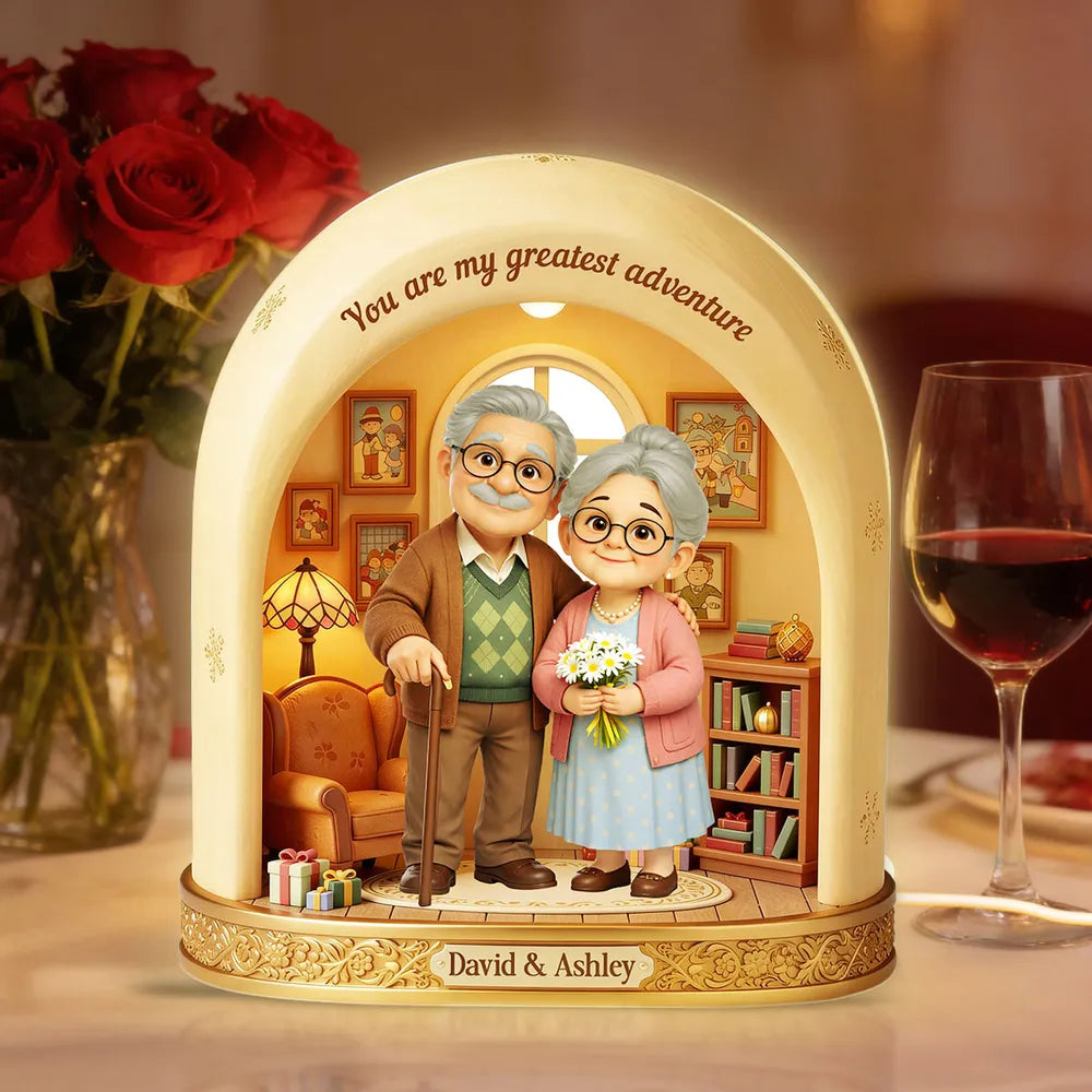 Personalized Grandparents Figurine Lamp for Family - Sentimental Gift Plaque MagicInPrints