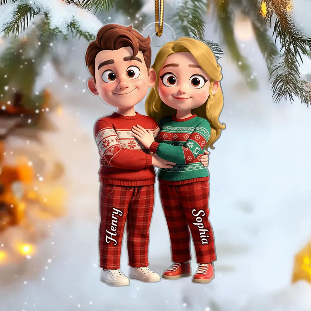 Personalized Couple Christmas Ornament - Custom Names Holiday Decoration Ornament MagicInPrints