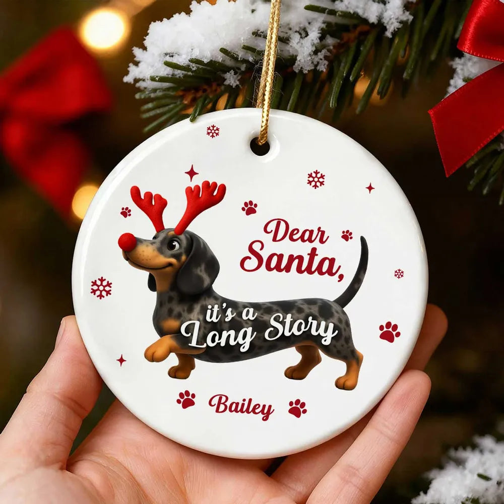 Personalized Dachshund Christmas Ornament for Dog Lovers - Holiday Decor Ornament MagicInPrints