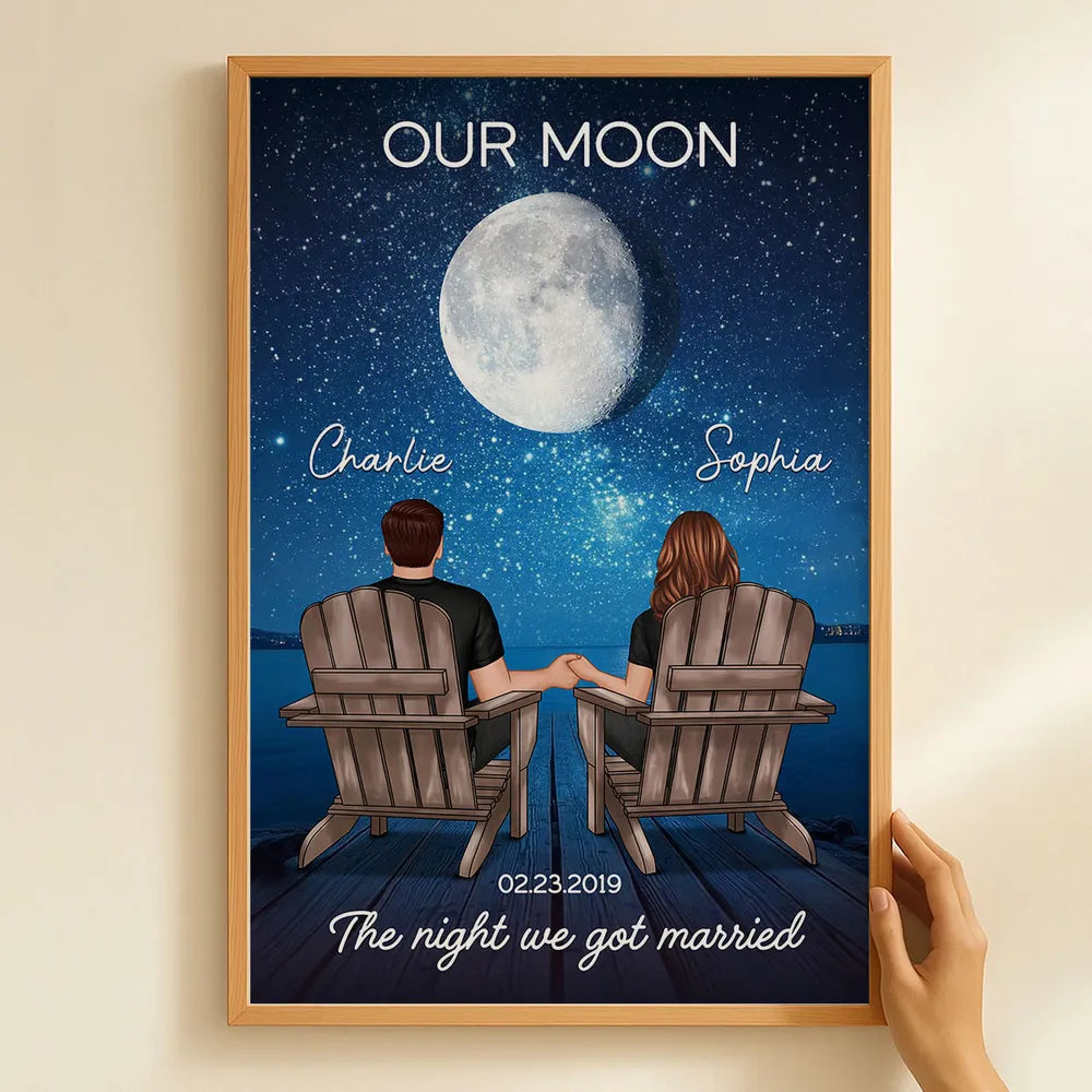 Personalized Starry Night Couple Poster for Newlyweds - Romantic Anniversary Gift Poster or Canvas MagicInPrints