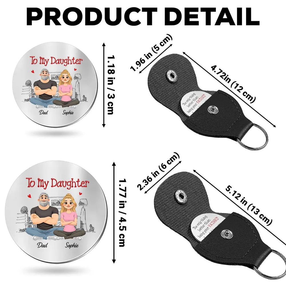 Personalized Keychain for Daughter with Engraved Message - Sentimental Gift from Dad Keychain MagicInPrints