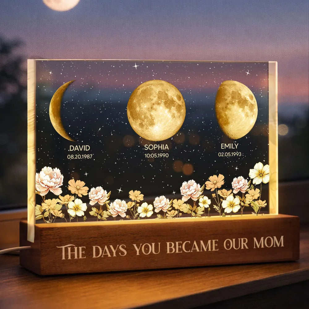 Personalized Moon Phase Acrylic Plaque for Mom - Sentimental Gift Plaque MagicInPrints