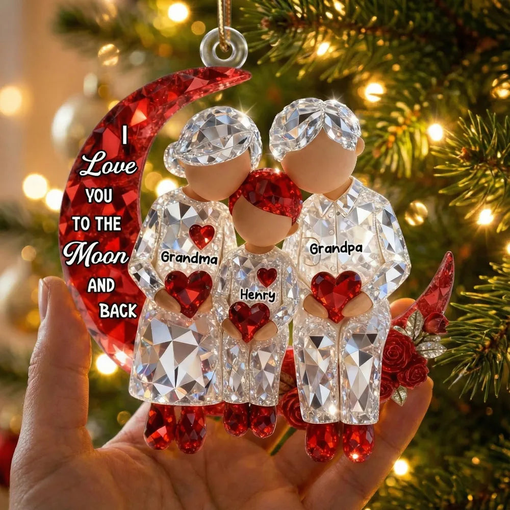 Personalized Crystal Ornament for Grandma and Grandchild - Sentimental Gift for Family Love Ornament MagicInPrints