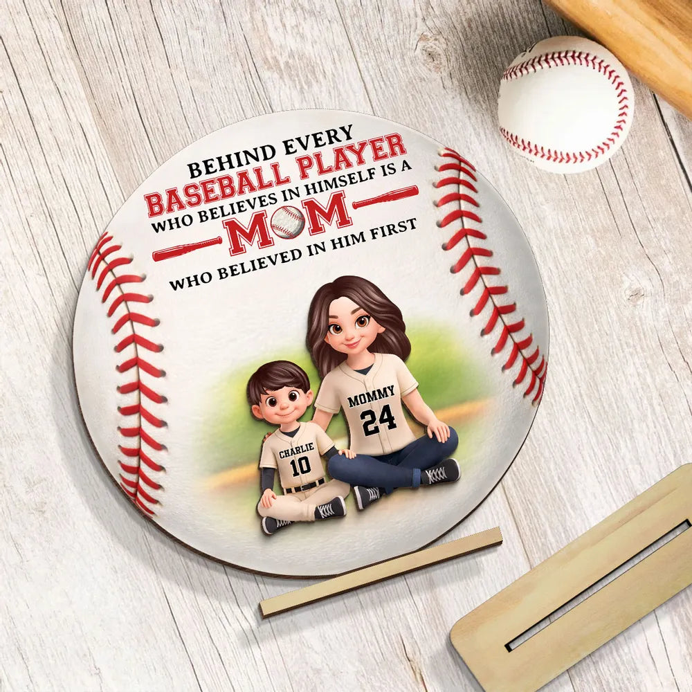 Personalized Baseball Mom Gift Plaque for Son - Sentimental Sports Decor Plaque MagicInPrints