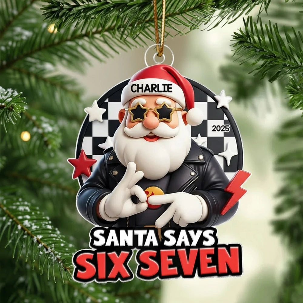 Personalized Christmas Ornament for Kids - Funny Santa Design with Name - Holiday Decor 2025 Ornament MagicInPrints