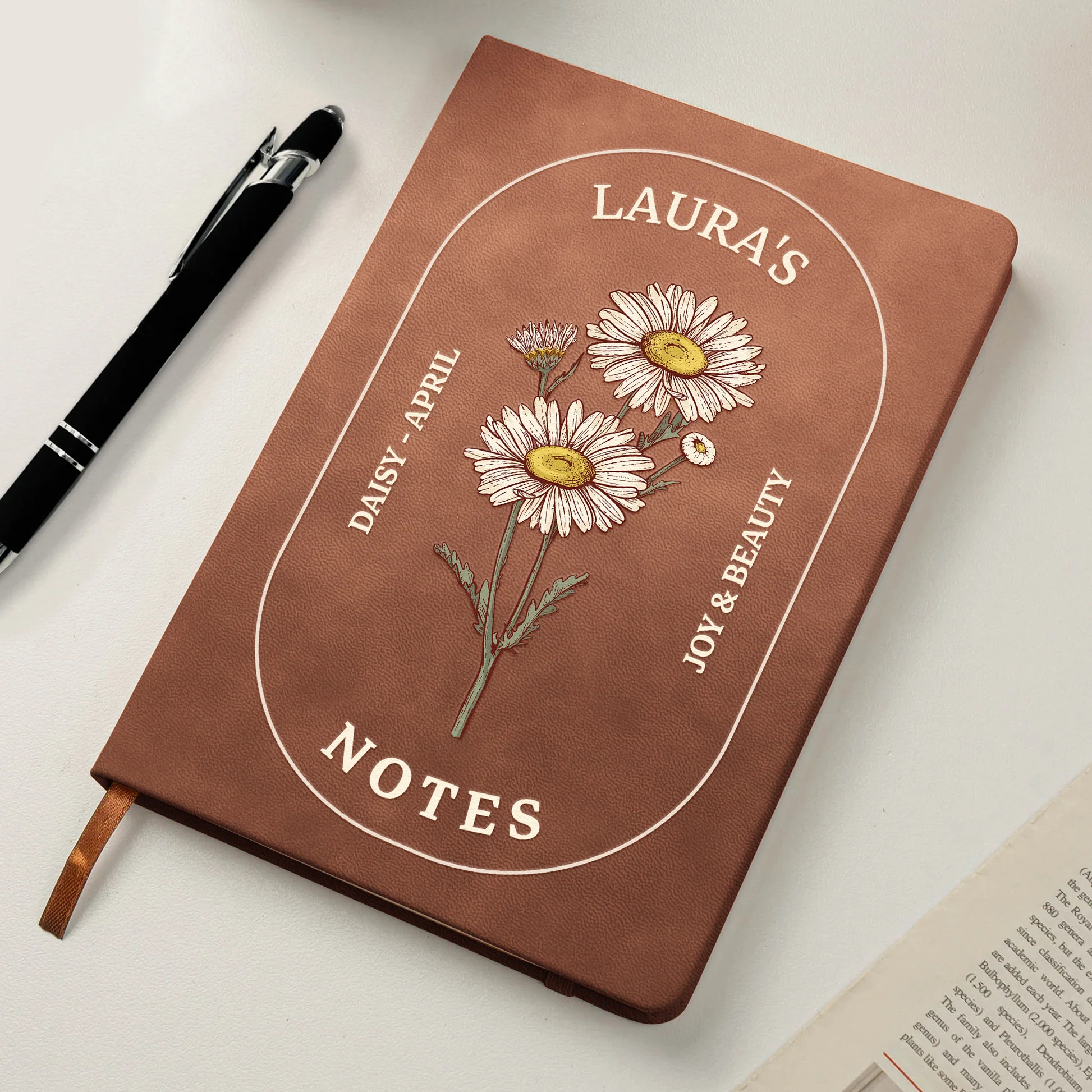 Personalized Floral Journal Notebook for Women - Custom Name and Birth Month Flowers Stationery MagicInPrints