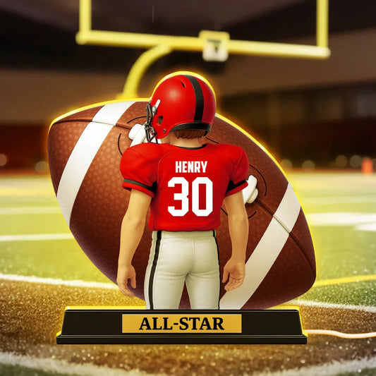 Custom Football Player Figurine with Personalized Jersey - Perfect Gift for Sports Fans Plaque MagicInPrints