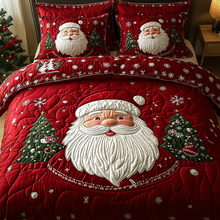 Load image into Gallery viewer, Bring Home the Magic of Christmas – Personalized Santa Glow 3-Piece Quilted Bedding Set – Gift for Kids Quilted Bedding Set V2 MagicInPrints
