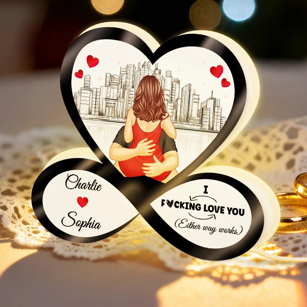 Personalized Heart-Shaped LED Lamp for Couples - Romantic Home Decor Gift Plaque MagicInPrints