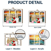 Load image into Gallery viewer, Sisters by the Window – Personalized Suncatcher Ornament – Gift for Sisters Suncatcher Ornament MagicInPrints
