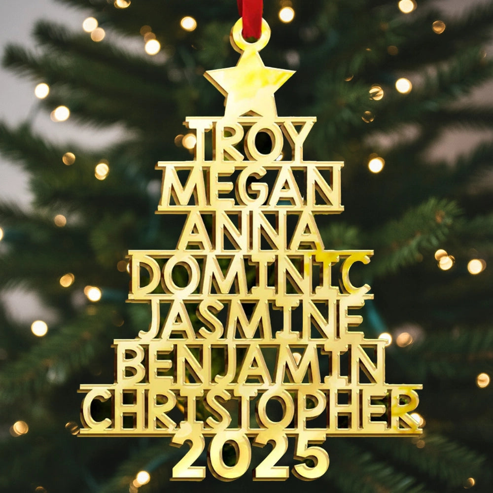 Personalized Family Name Christmas Tree Ornament - Holiday Decoration 2025 Ornament MagicInPrints