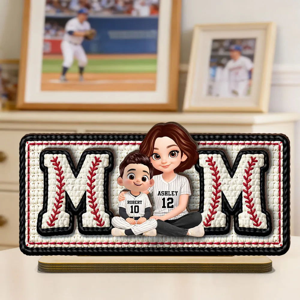 Personalized Baseball Mom LED Lamp for Family - Perfect Gift for Mother's Day Plaque MagicInPrints