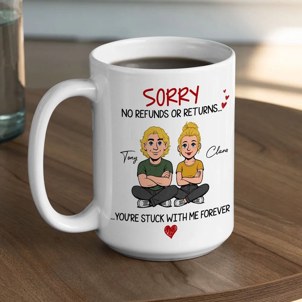 Custom Cartoon Couple Mug for Anniversary - Funny Gift for Partners Cup MagicInPrints