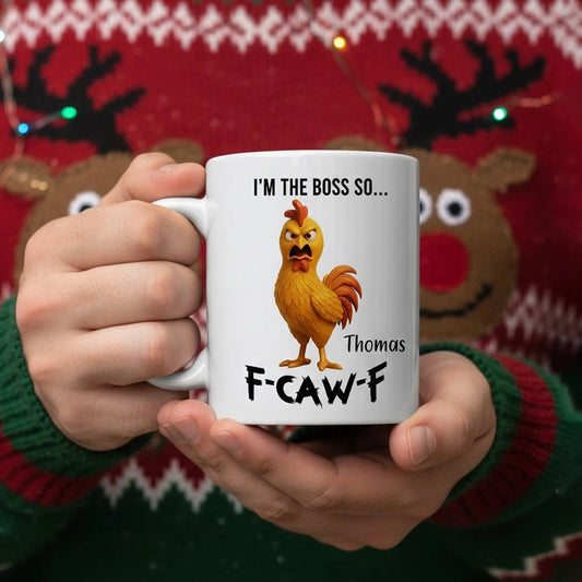 Personalized Funny Chicken Mug for Boss - Holiday Gift Idea Cup MagicInPrints