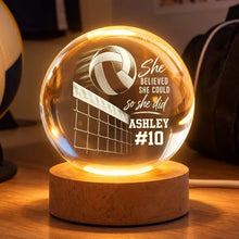 Load image into Gallery viewer, Personalized Volleyball Globe Lamp Custom Gift for Daughter Player
