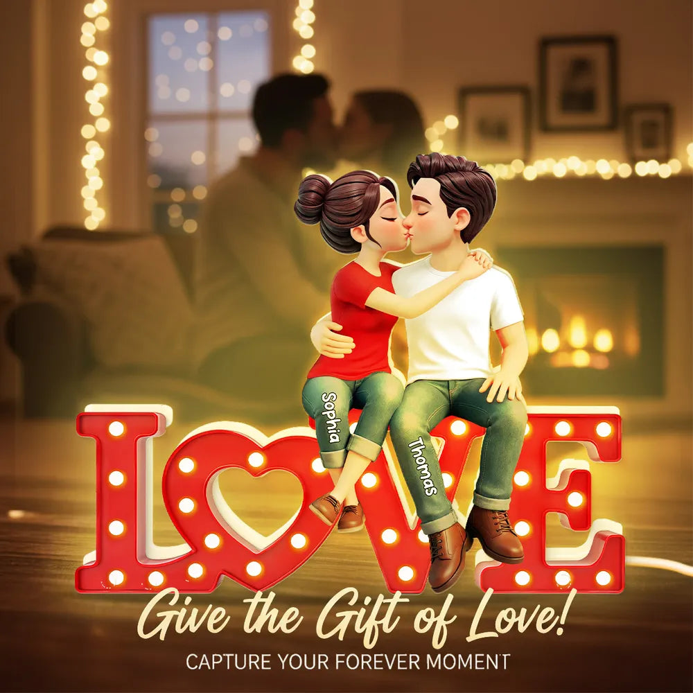 Personalized Couple Figurine Love Sign - Romantic Gift for Anniversaries Plaque MagicInPrints