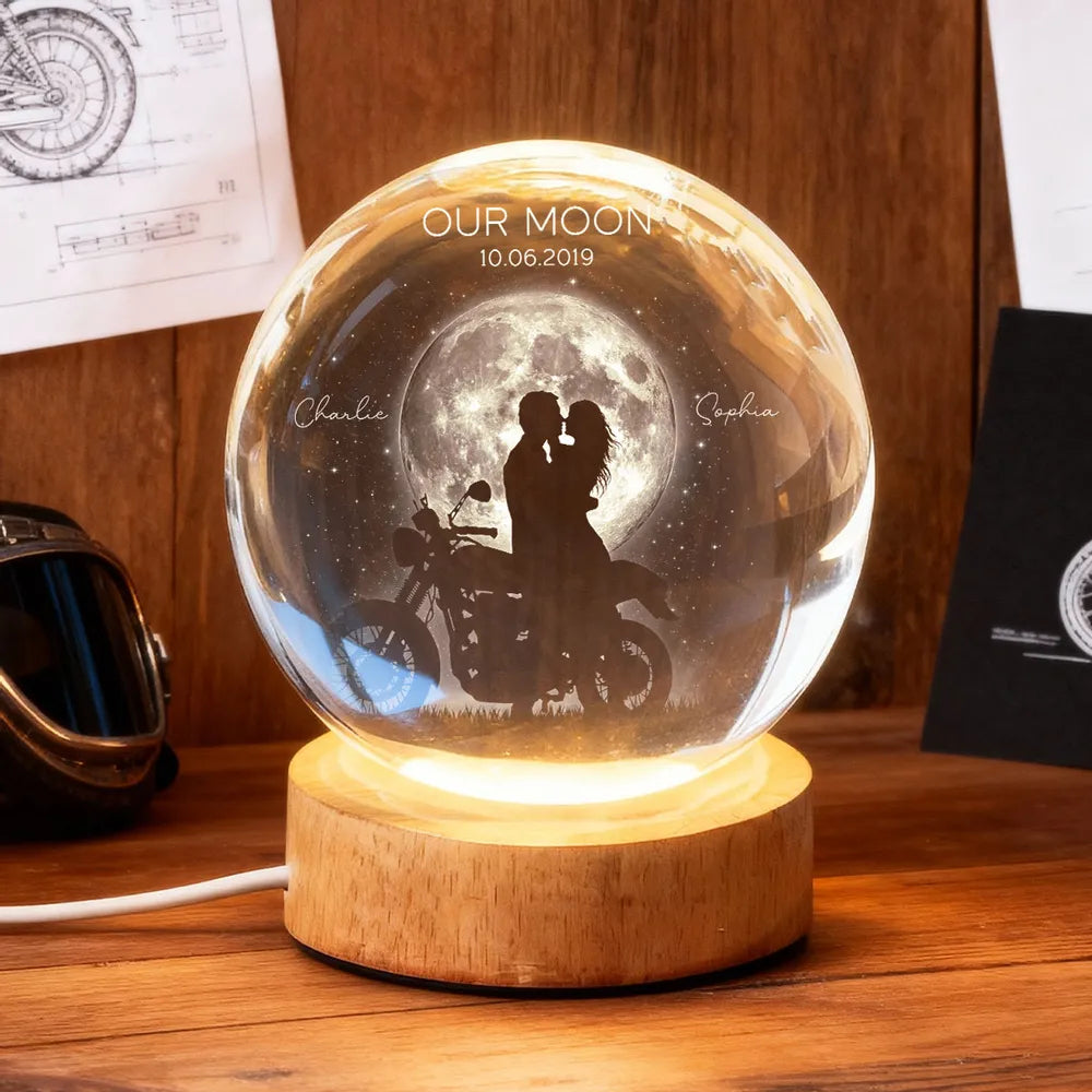 Personalized LED Moon Lamp for Couples with Custom Date - Romantic Gift Lamp MagicInPrints