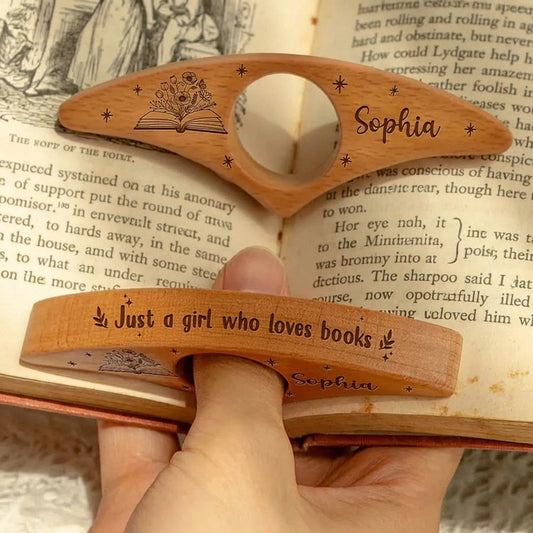 Personalized Wooden Book Page Holder for Book Lovers - Gift for Readers Stationery MagicInPrints