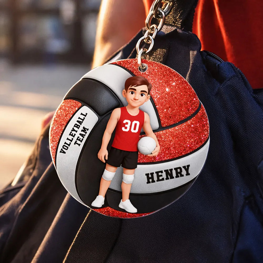 Personalized Volleyball Team Keychain for Girls - Custom Name & Number Keychain MagicInPrints