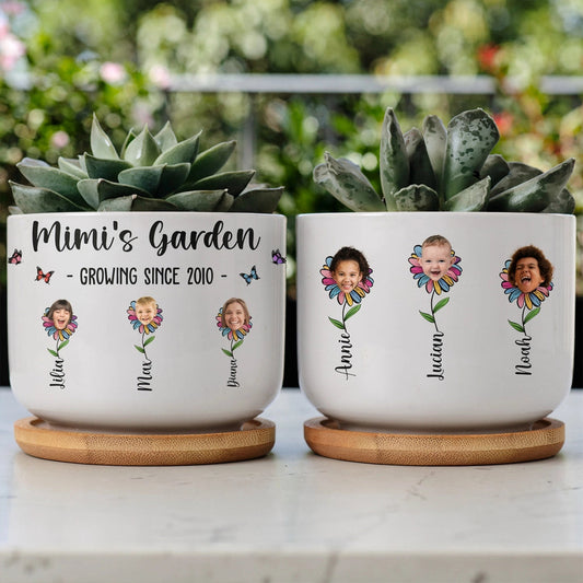 Personalized Family Flower Pot for Grandparents - Custom Photo Gift Vase MagicInPrints