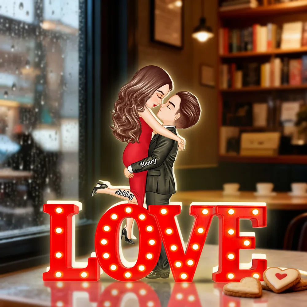 Custom Romantic LED Love Sign for Couples - Perfect for Anniversaries Plaque MagicInPrints