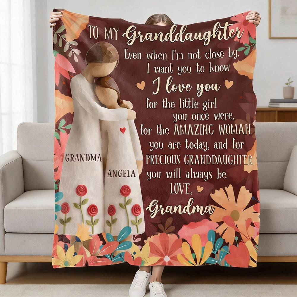Personalized Granddaughter Blanket - Heartfelt Message from Grandma - Sentimental Gift for Special Occasions Blanket MagicInPrints