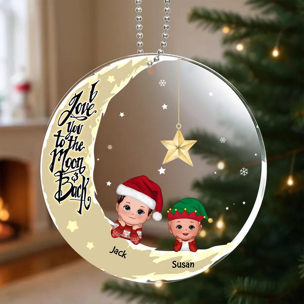 Personalized Moon Christmas Ornament for Kids - 'Love You to the Moon and Back' Ornament MagicInPrints