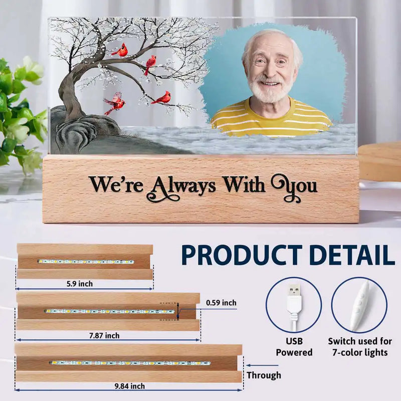 Personalized LED Memorial Photo Frame for Loved Ones - Sentimental Keepsake Gift Plaque MagicInPrints