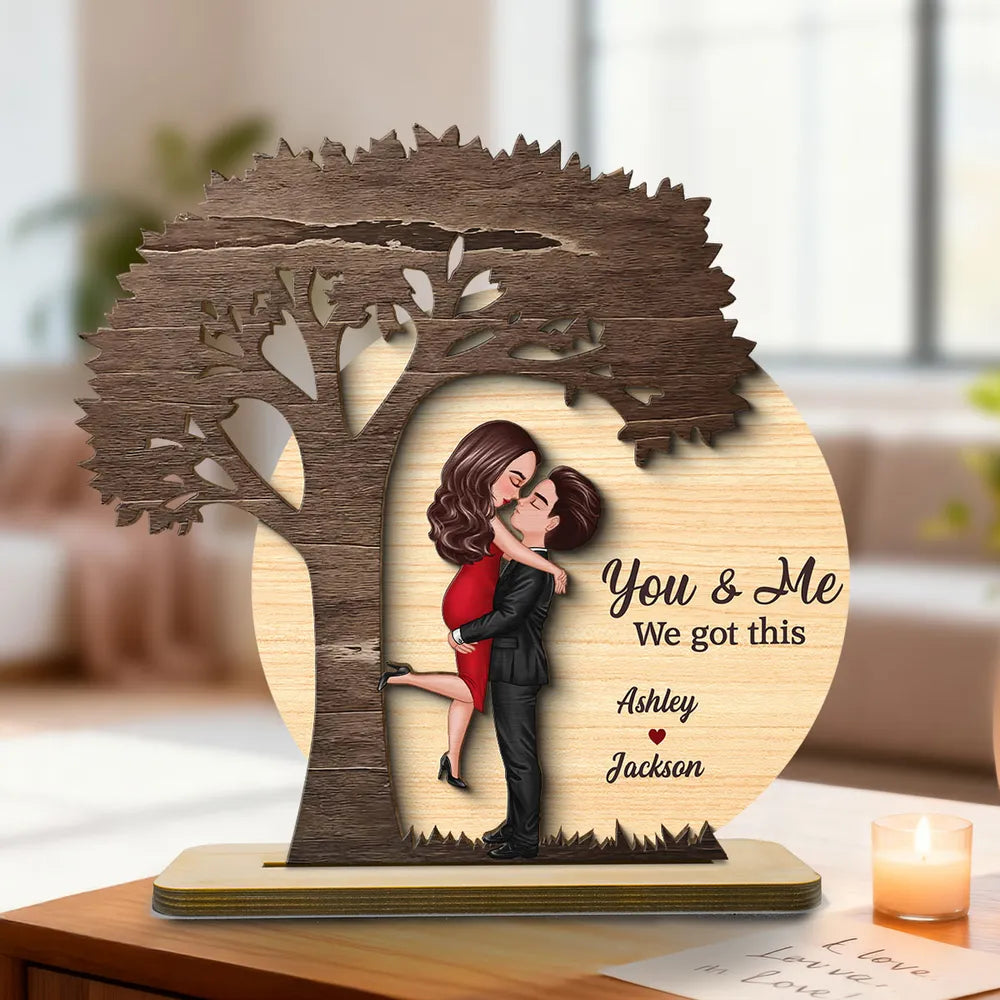 Personalized Wooden Couple Sculpture for Romantic Gift - Anniversary or Valentine's Day Plaque MagicInPrints