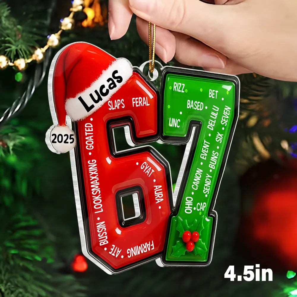 Personalized Christmas Ornament for Teens - Custom Year and Name 2025 Ornament MagicInPrints