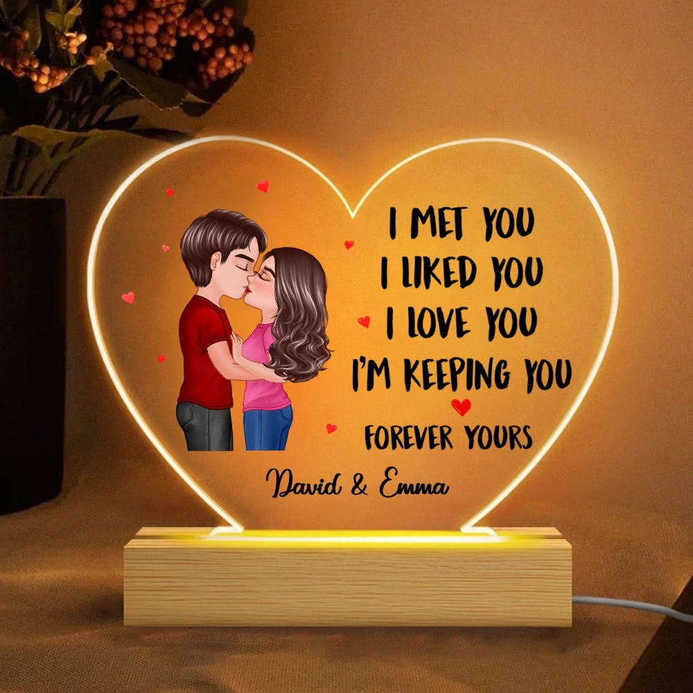 Personalized Heart-Shaped LED Lamp for Couples - Romantic Gift Plaque MagicInPrints