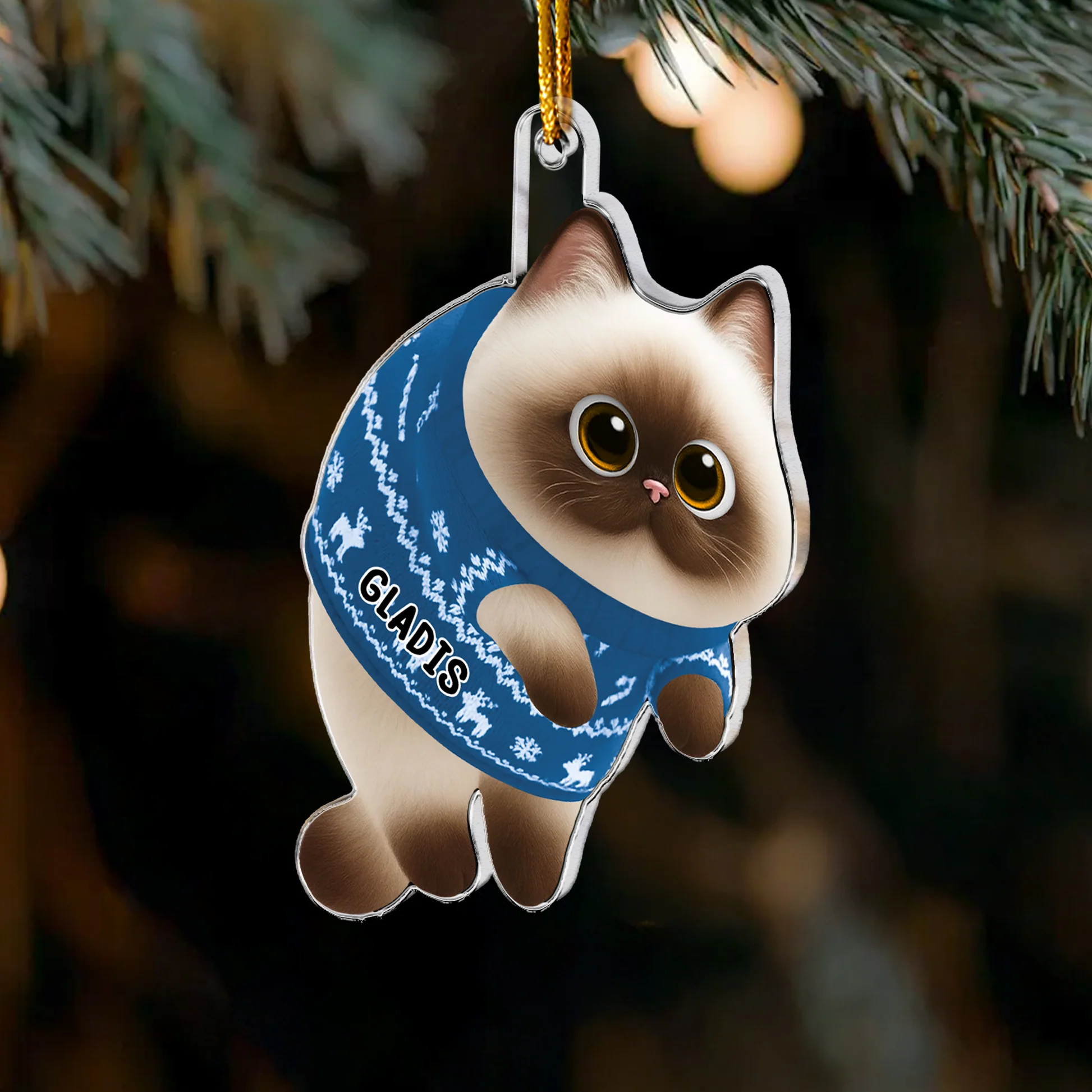 Custom Cat Christmas Ornament for Pet Lovers - Festive Holiday Decor Ornament MagicInPrints