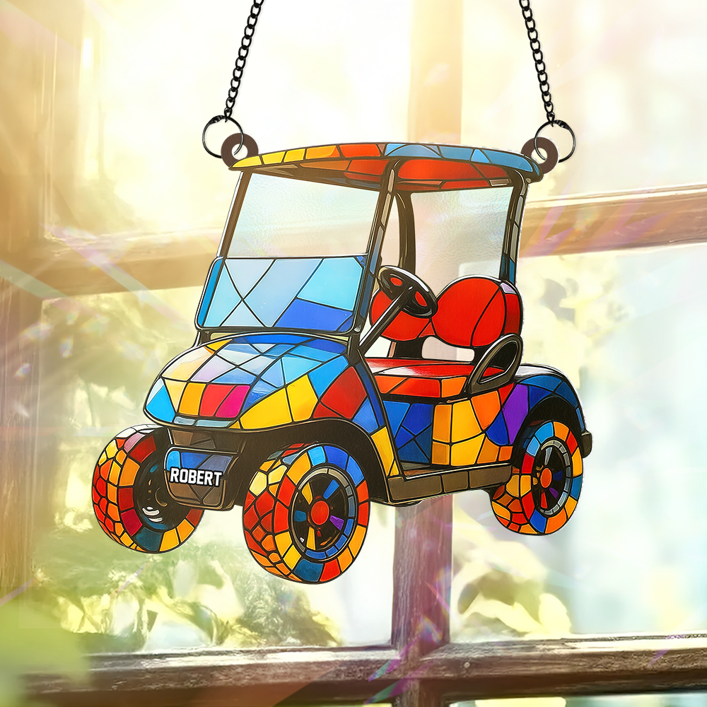 Golf Cart Suncatcher - A Personalized Gift for Golf Lovers