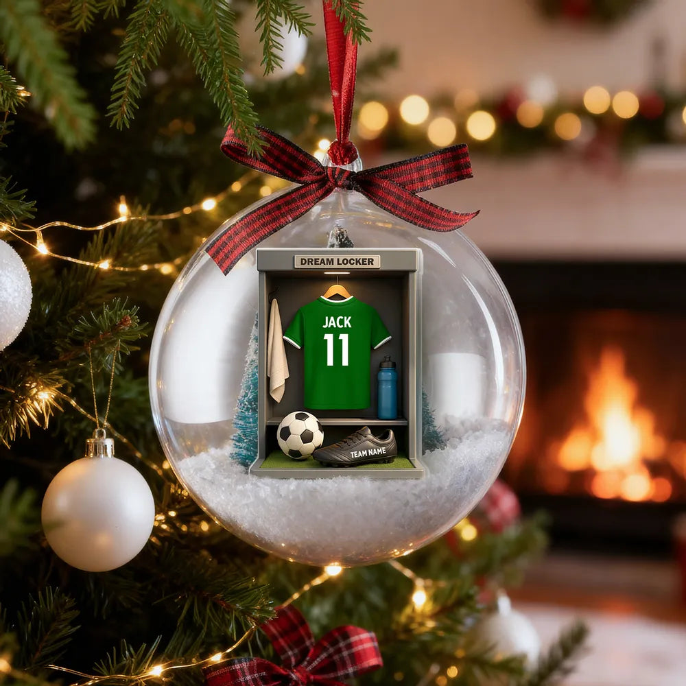 Personalized Soccer Locker Ornament for Kids - Christmas Gift Ornament MagicInPrints