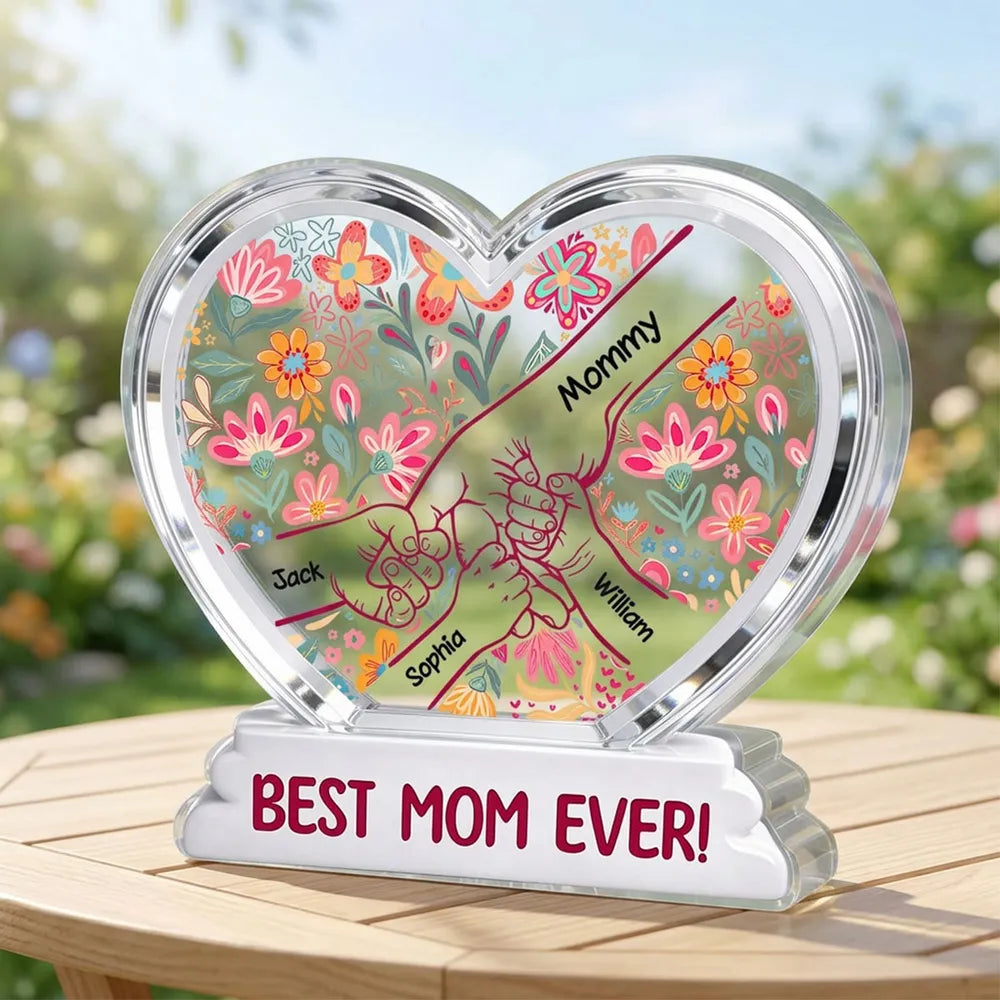 Personalized Heart-Shaped Acrylic Plaque for Mom - Mother's Day Gift Plaque MagicInPrints