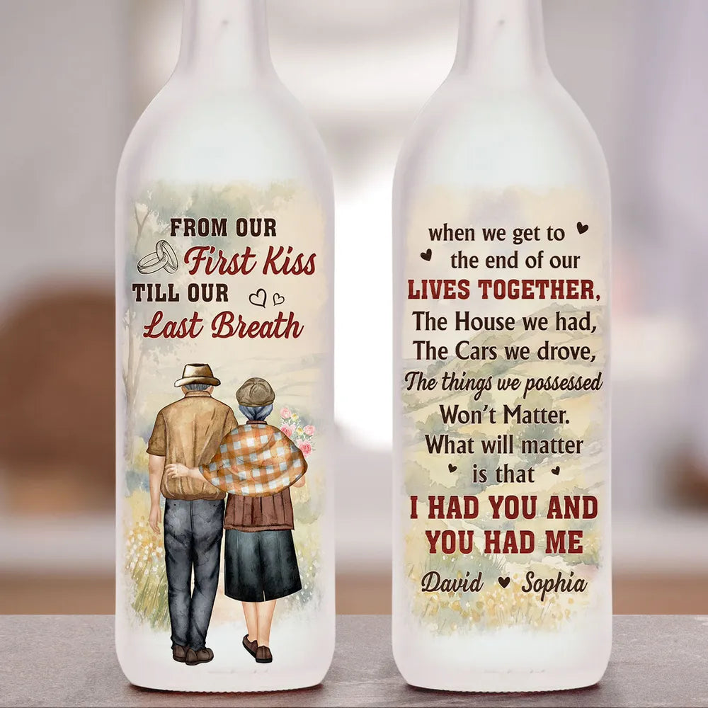 Personalized LED Wine Bottle Lamp for Couples - Romantic Anniversary Gift Lamp MagicInPrints