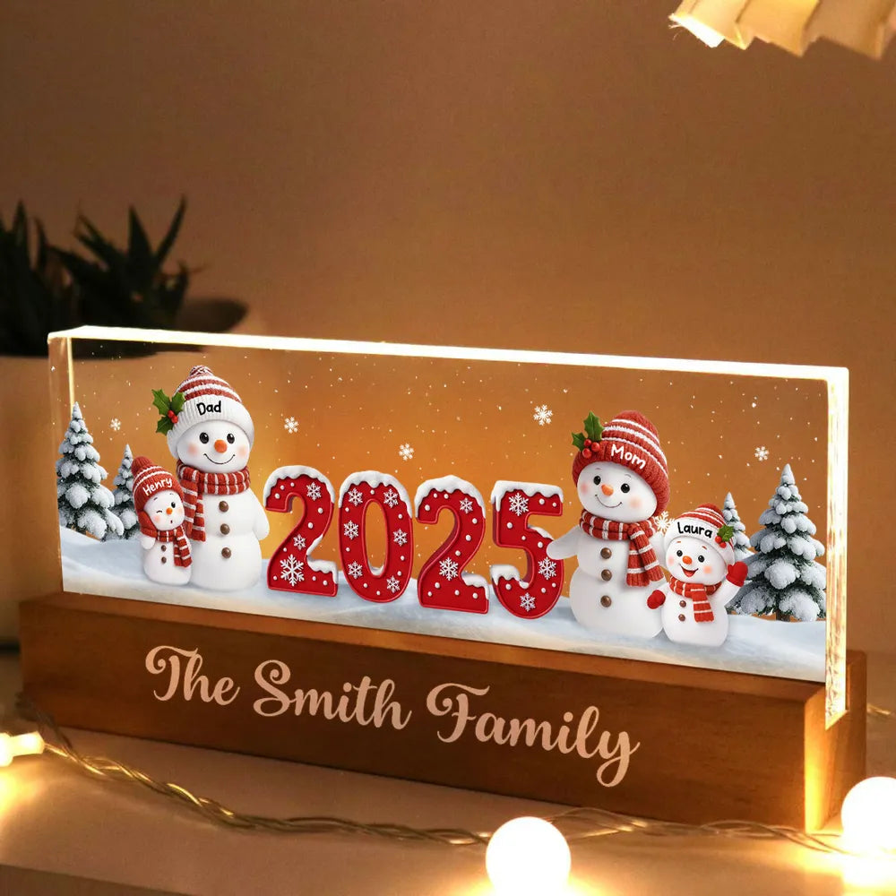 Personalized Family Christmas LED Light Decor 2025 - Festive Holiday Gift Plaque MagicInPrints