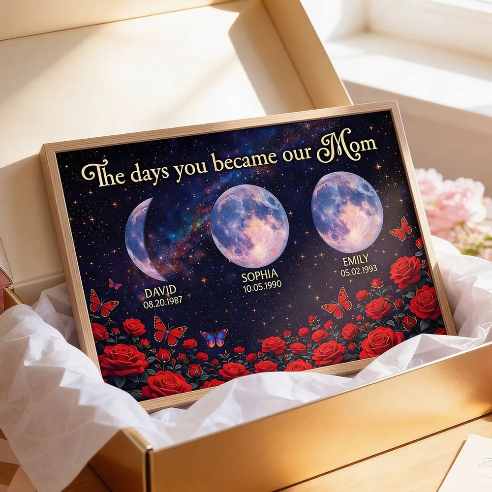 Personalized Moon Phase Canvas for Mom - Sentimental Family Gift Poster or Canvas MagicInPrints