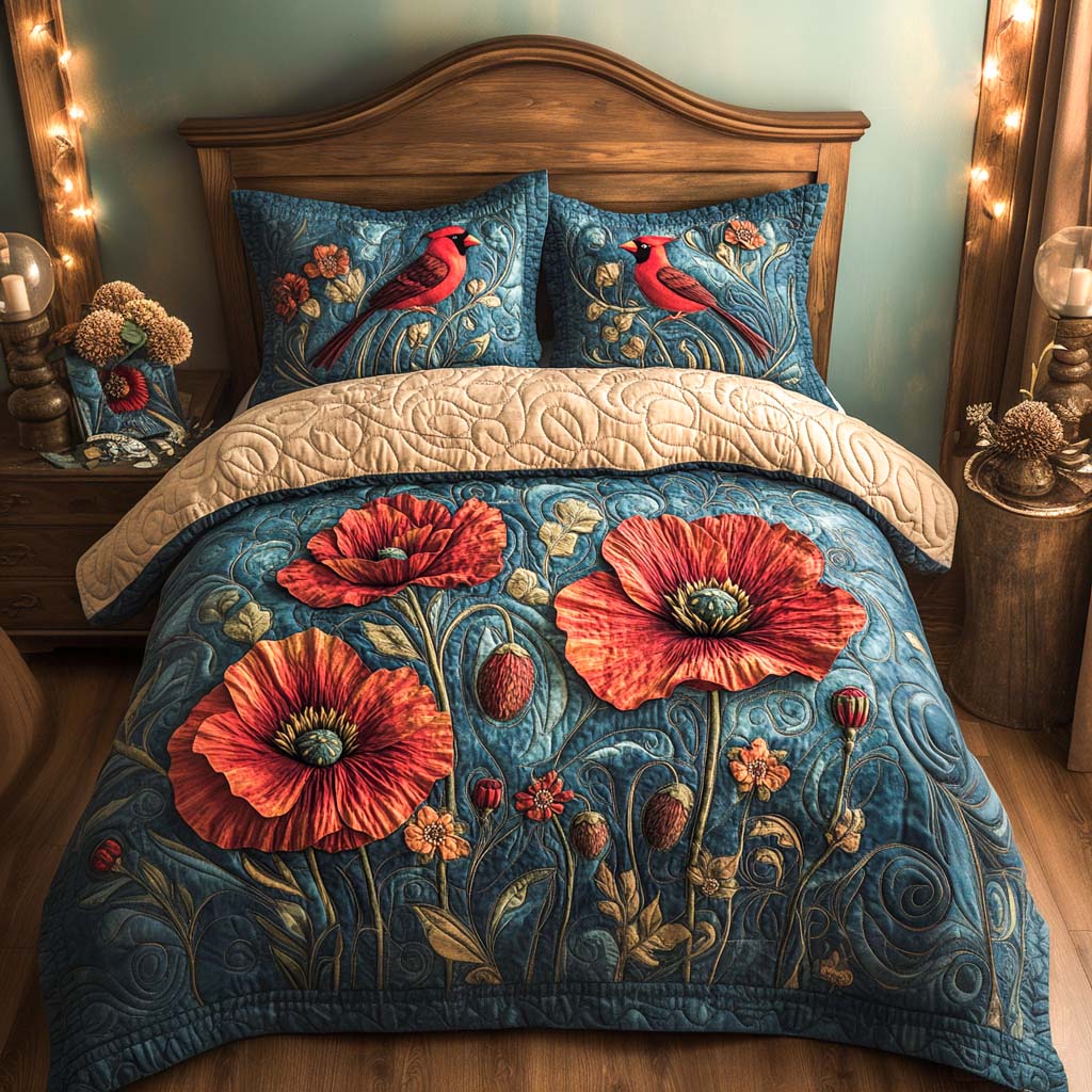 Embrace Warmth and Beauty – Personalized 3-Piece Quilted Bedding Set – Gift for Home Decor Lovers Quilted Bedding Set V2 MagicInPrints