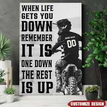 Load image into Gallery viewer, Personalized Motivational Canvas Dirt Bike Artwork Gift for Riders
