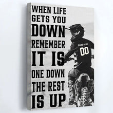 Load image into Gallery viewer, Personalized Motivational Canvas Dirt Bike Artwork Gift for Riders
