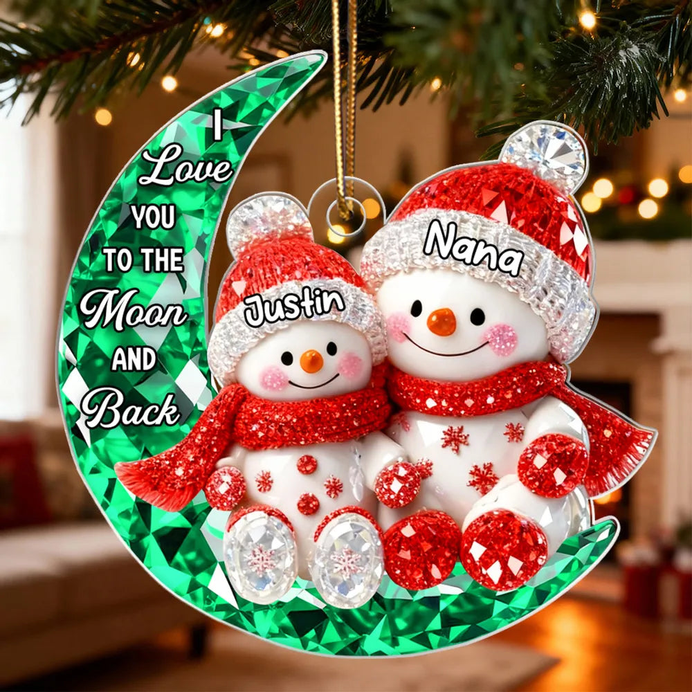 Personalized Snowman Family Ornament for Christmas - Heartfelt Holiday Gift Ornament MagicInPrints