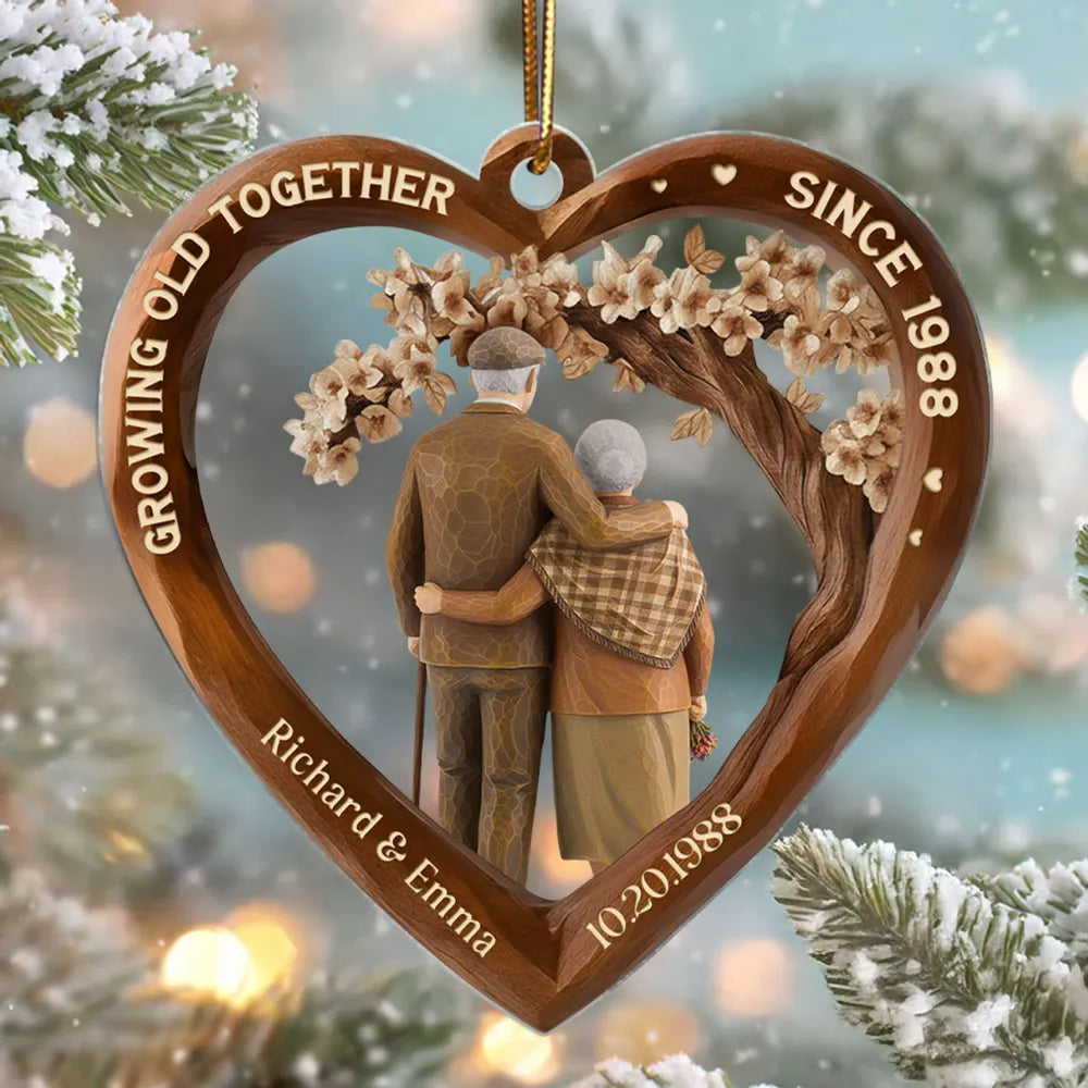 Personalized Heart-Shaped Anniversary Ornament for Couples - Sentimental Keepsake Ornament MagicInPrints