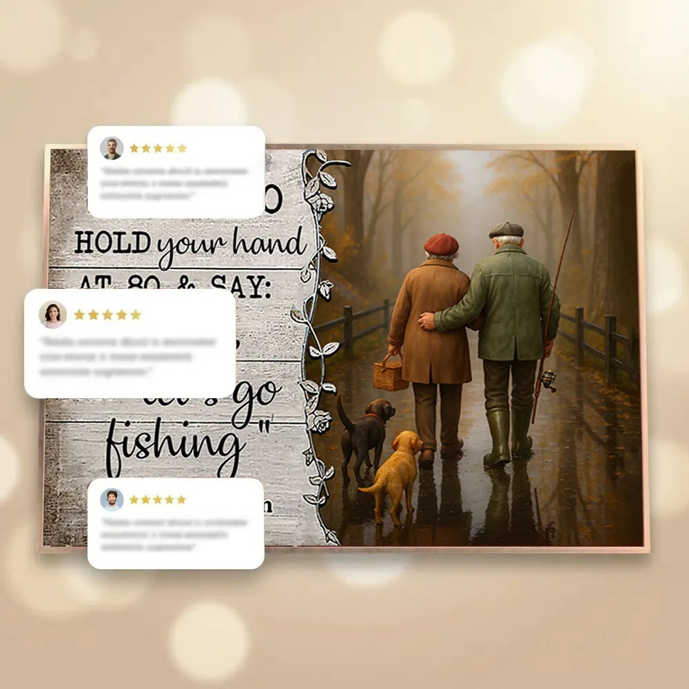 Personalized Couple Fishing Canvas Art for Seniors - Sentimental Anniversary Gift Poster or Canvas MagicInPrints
