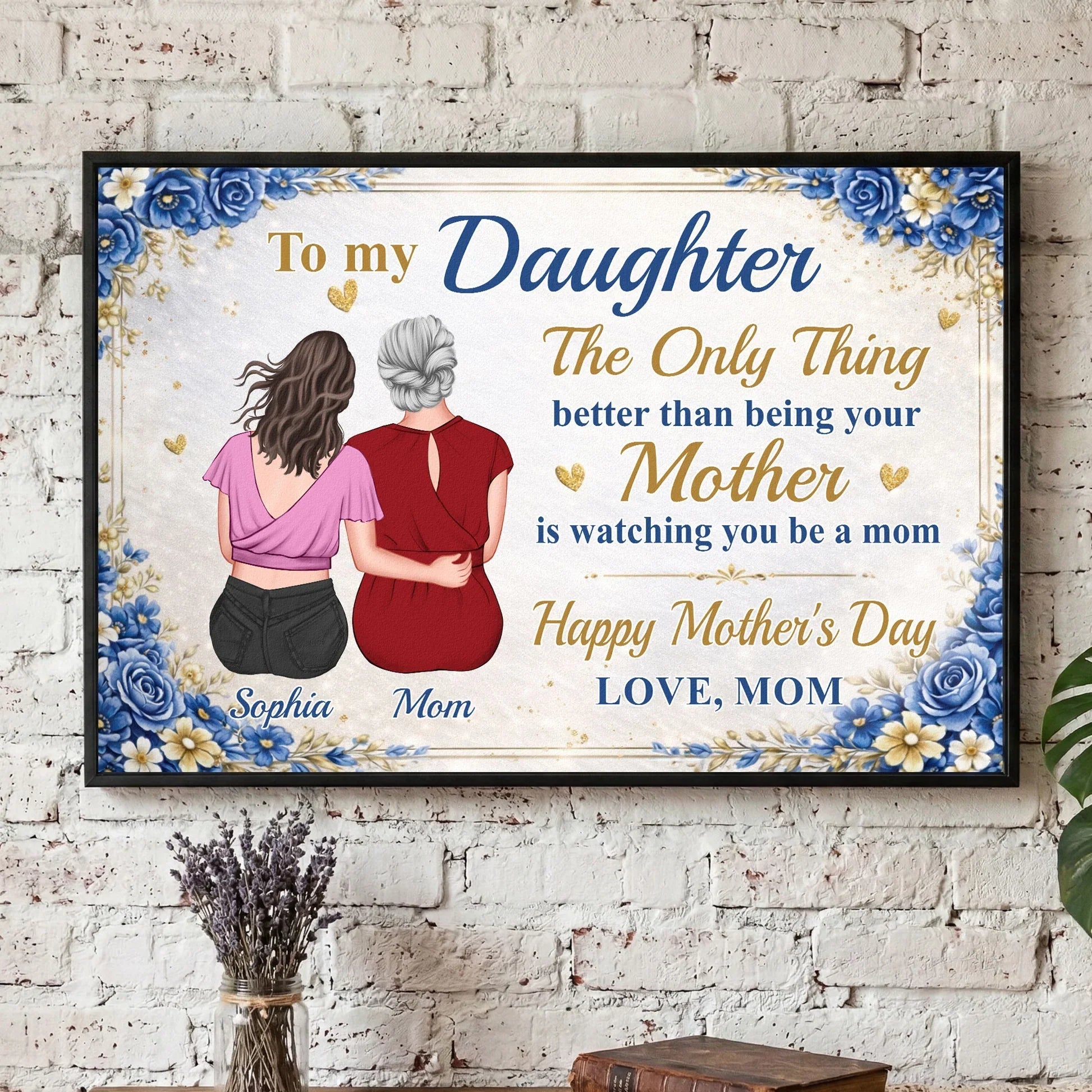Personalized Mother's Day Canvas for Daughter - Sentimental Gift with Custom Names Poster or Canvas MagicInPrints